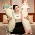 thumbnail image 4 of Almohada de felpa gigante de 80-120cm para niña, juguete de dinosaurio, conejo, perro grande, cojín de masaje, cojín para novio, 4 of 5