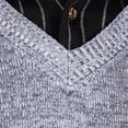 thumbnail image 5 of Men's V Neck Knit Sweater Vest Long Sleeve Layered Look Casual Office Pullover, 5 of 9