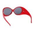 thumbnail image 4 of Oversized Round Goggle Style Thick Temple Plastic Dimensional Plastic Sunglasses Red - Black, 4 of 4