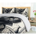 thumbnail image 4 of Ambesonne Cat Duvet Cover Set, Cool Detective Kitty Monochrome, King, Dark Grey Pale Sepia, 4 of 6