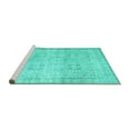 thumbnail image 2 of Ahgly Company Machine Washable Indoor Square Abstract Turquoise Blue Contemporary Area Rugs, 4' Square, 2 of 4