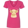 thumbnail image 3 of Inktastic Adorable Highland Cow Charm Women's V-Neck T-Shirt, 3 of 5