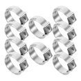 thumbnail image 5 of WORGEOUS 10 Pcs Single Ear Stepless Clamp 1.75X1.75X0.40CM Silver, 5 of 8