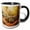 Black/White, variant on 3drose, Boulder in the Autumn Forest in Monte Sano State Park, 11oz Two-tone Black Mug
