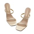 thumbnail image 2 of Sandalias DREAM PAIRS Cuña con Dos Tiras y Punta Cuadrada Doradas, 2 of 5