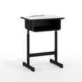 thumbnail image 1 of Student Desk with Grey Top and Adjustable Height Black Pedestal Frame, 1 of 9