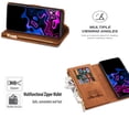 thumbnail image 6 of Decase Premium Retro Leather Wallet Case for Samsung Galaxy S25 Ultra, Multi-functional Zipper Wallet, Handbag with Card Holder, Kickstand Design, Stylish PU Leather Case with Magnetic Closure,Brown, 6 of 7