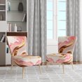 thumbnail image 2 of Designart "Bold Flowing Pink and Gold III" Pink Bold Upholstered Accent Chair - Modern Arm Chair For Bedroom, 2 of 5