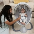 Monbebe Tranquility Bluetooth Enabled Indoor Baby Swing, Plaid