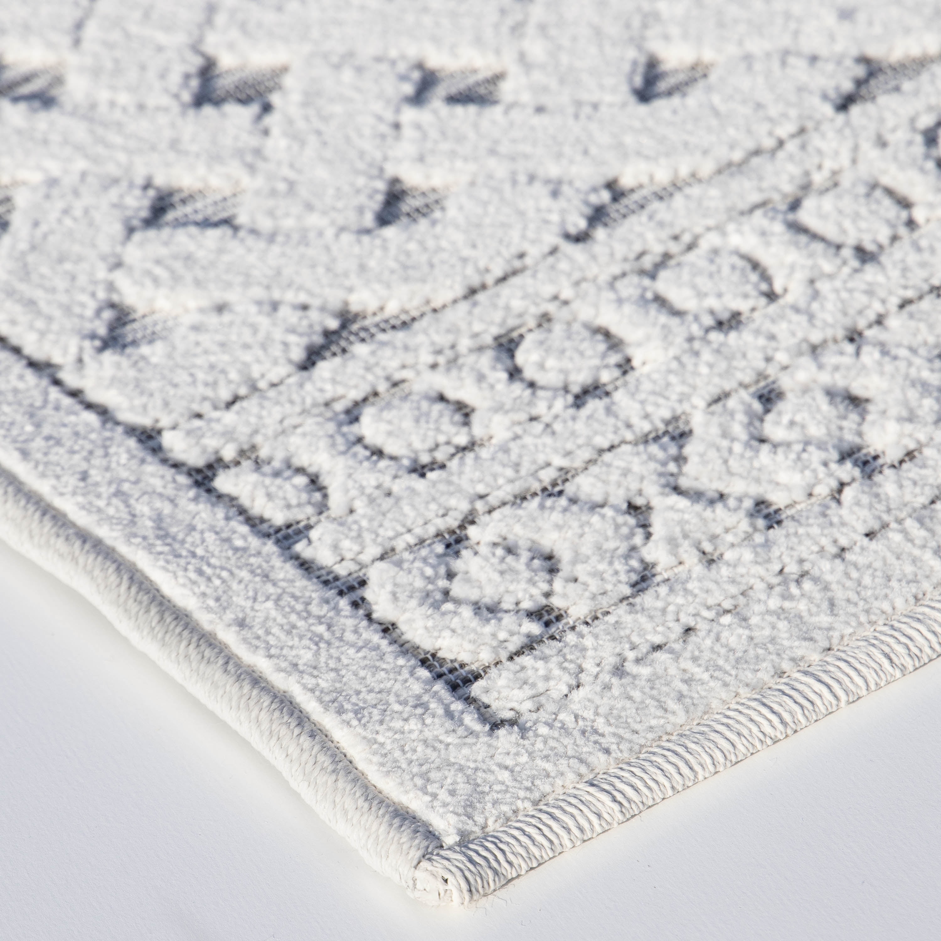 My Texas House Jessie 7'9" X 10'10" Natural Gray Geometric Indoor-Outdoor Area Rug
