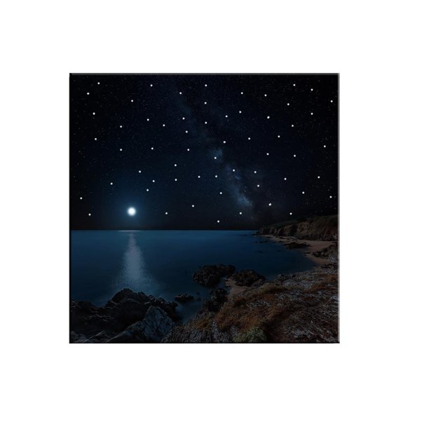 Impresión de Imagen en con Luces LED Enmarcado de Madera Pintura Decoración Colgante de Pared para El Hogar Cielo estreldo Sunnimix Marco de LED de la impresión de la lona