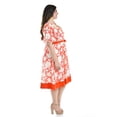 thumbnail image 2 of Vestido de flores escote cruzado Roman Fashion /Tallas Extras, 1432, (Naranja) naranja 42, 2 of 6