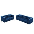 thumbnail image 2 of 2 Pieces Modern Velvet Sofa Set, Jeweled Button Tufted Modular Sectional Couch with Pillows Removable Cushions Metal Legs for Living Room Office, 2 of 18