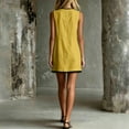 thumbnail image 6 of Womens Summer Dresses Casual Sleeveless V Neck Tank Mini Sundresses Color Block Loose Fitted T Shirt Dress with Pockets, 6 of 6