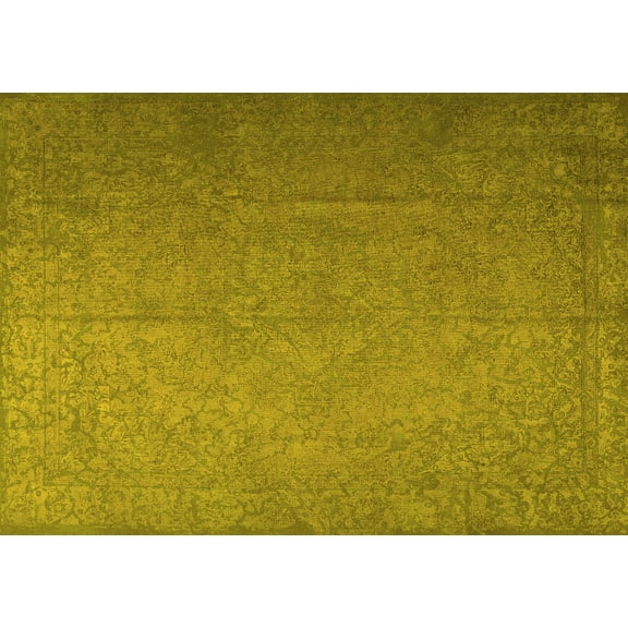 Ahgly Company Indoor Rectangle Persian Yellow Bohemian Area Rugs, 7' x 10'