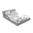thumbnail image 2 of Ambesonne Nature Fitted Sheet & Pillow Sham Set, Twiggy Tree Branches, Full, Black and White, 2 of 2