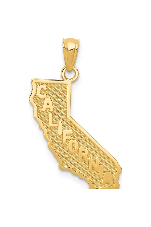 14K Yellow Gold California State Map Pendant (25.5 X 16) Made In United States c4032