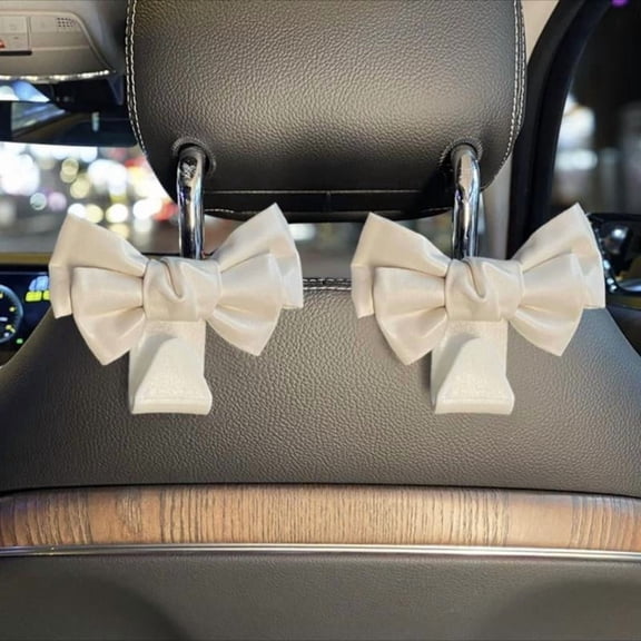 Bowknot Design Car Seat Back Hook (1 Pair), Multifunctional Seat Back Hook, Car Interior Accessories For Car Stowing & Tidying, Car Seat Organizer