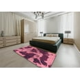 thumbnail image 4 of Ahgly Company Indoor Round Abstract Dark Pink Abstract Area Rugs, 7' Round, 4 of 6