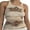 Khaki, variant on Michellecmm Women Summer Casual Tank Tops Star Embroidered Sleeveless Crop Tops