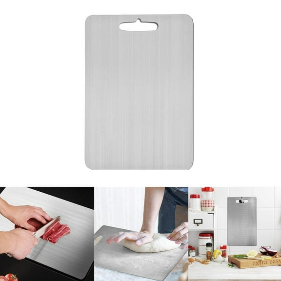 Food Grade Stainless Steel Cutting Board 11.02 x 15.35 Inch - Durable Kitchen Board for Meat Prep, Fruits Vegetables, Easy to Clean Indoor Outdoor Use