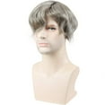 thumbnail image 6 of Men's Toupee 10x8inch European Human Hair Swiss Mono Lace Thin Skin Hairpiece Hair Replacement System For Men 80% #7 Color Mixed 20% Grey Hair, 6 of 7
