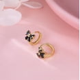 thumbnail image 3 of Solid 925 Sterling Silver Bow Hoop Earrings Huggie for Women Teens Black CZ Bowknot Hoop Earrings Ribbon Cartilage Huggie, 3 of 5