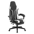 thumbnail image 1 of Scranton & Co Chaise de Gaming avec Repose-Pieds Rétractable en Similicuir Blanc, 1 of 14