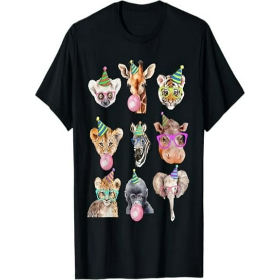 BESTLUCKY Zoo Animals Wildlife Birthday Party Zoo Day Animals T-Shirt