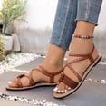 thumbnail image 6 of hoksml Women's Braided Flat Sandals Crisscross Straps Open Toe Bohemian Summer Beach Shoes for Ladies, 6 of 9