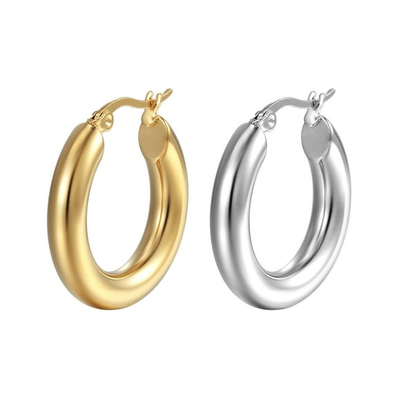 DESIGNICE 2Pairs Earrings,Gold Earrings,Earrings for Women,Earrings for Men,Gold Hoop Earrings,Gold Hoops