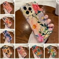 thumbnail image 2 of Retro Flower Floral Oil Painting Compatible with iPhone Case (Green,iPhone 13 Pro Max), 2 of 6