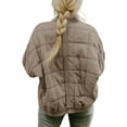 thumbnail image 3 of Women Warm Winter Stand Collar Long Sleeve Zip Up Quilted Jackets Coat Outwear, 3 of 4