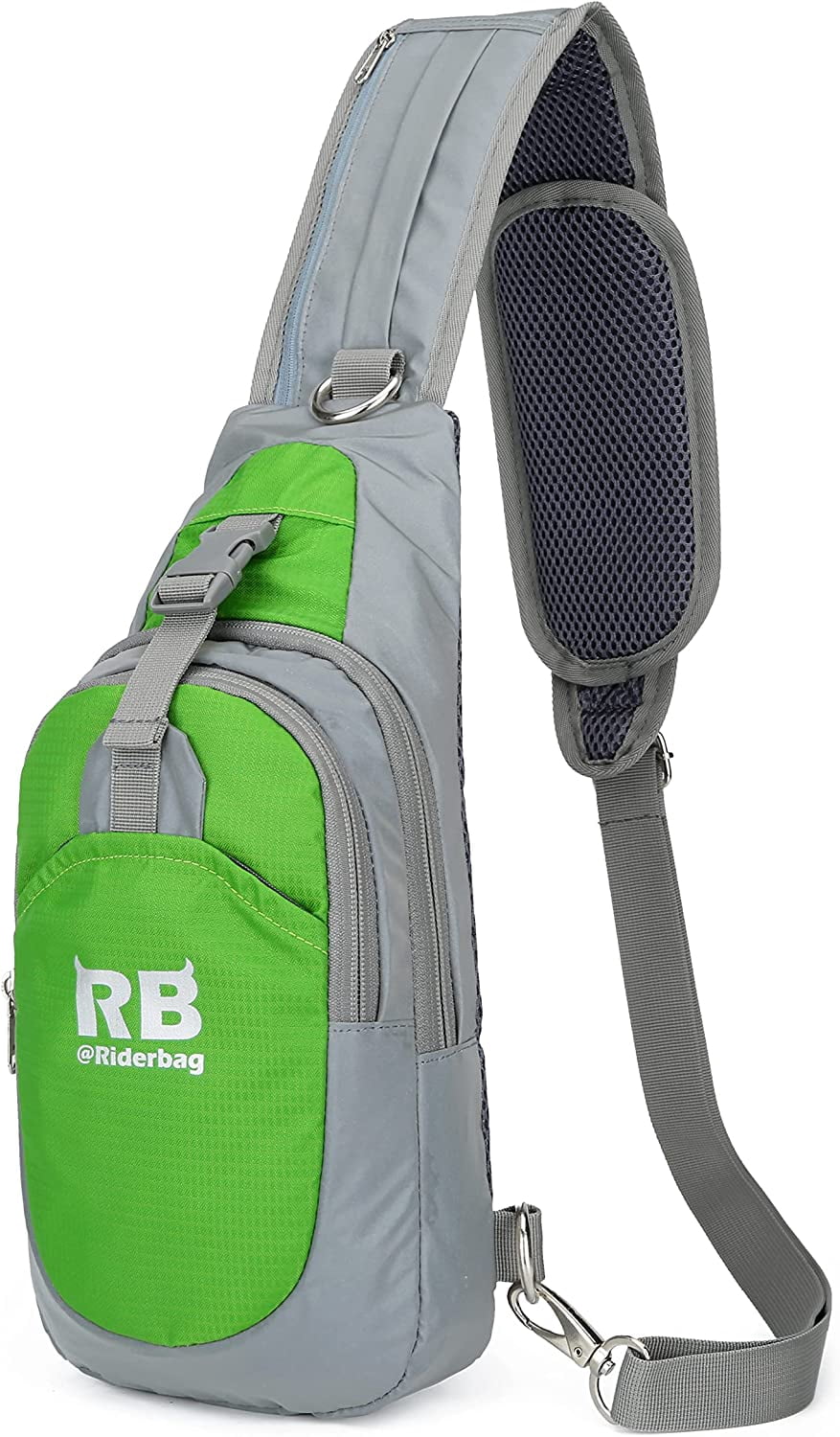 Reflective Green Crossbody Bag Sling bag.  Multipurpose One Shoulder Unisex Green Backpack Riderbag