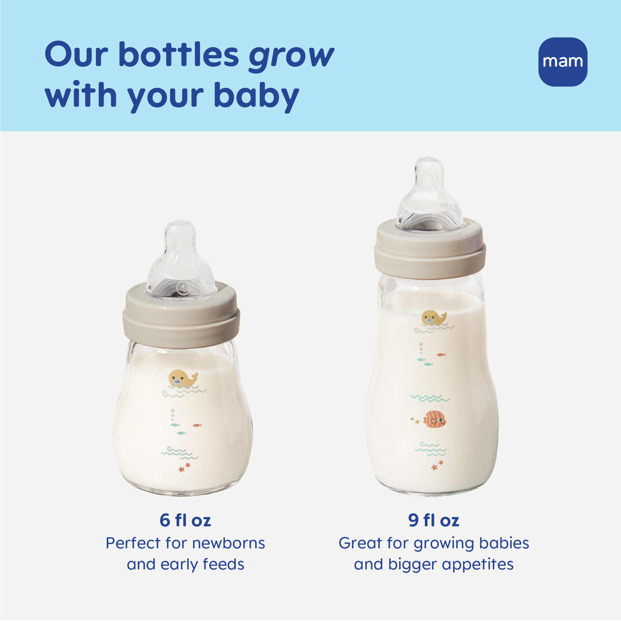 MAM Feel Good Biberón de Vidrio 6oz, 1 unidad, Unisex 7