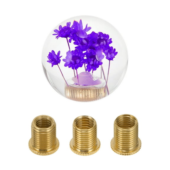 Unique Bargains 1 Set 5.4cm Universal Shift Knob - Car Gear Shifter Knob Round Ball with 3 Adapter for Automatic and Manual Vehicle - Faux Crystal Purple