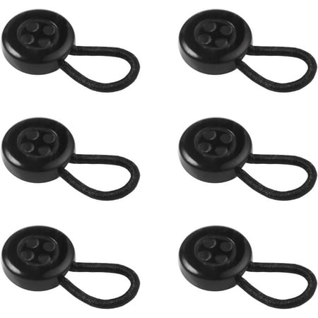 TRIANU 6Pcs Collar Extenders Elastic Button Extender Neck Extenders for Shirt Pants Dress Trouser Favors, Black