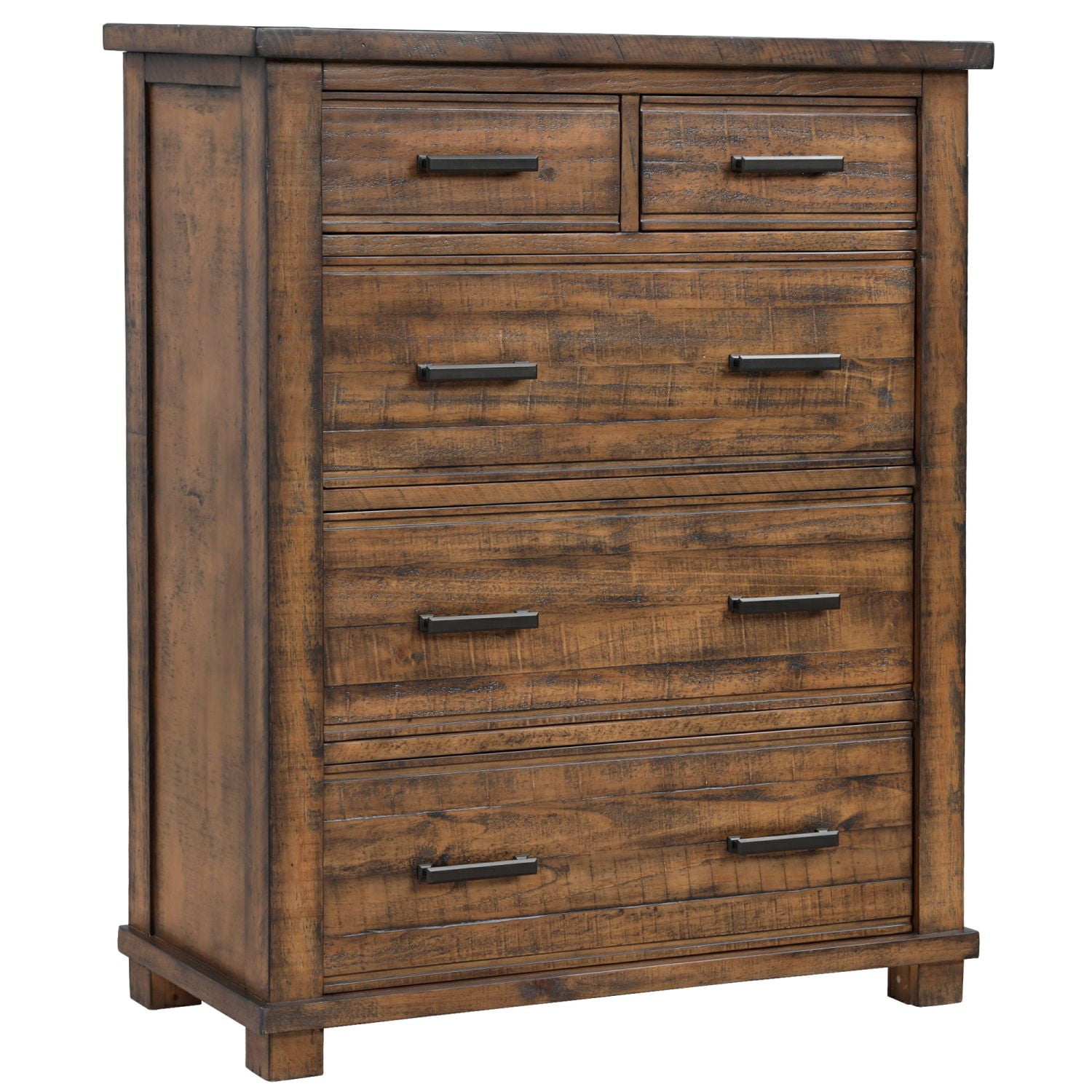 Rustic Drawer Dresser Storage Dresser Tower With 5 Fabric Drawers Wooden Front And Top Industrial Style Dresser Unit For Living Room Hallway Nursery 40 W X 18 D X 49 H Walmart Com Walmart Com