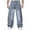 Blue, variant on Men's Baggy Hip Hop Jeans Wide Leg Skater Denim Pants Casual Loose Fit Long Trousers Streetwear