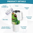 thumbnail image 4 of SKYSONIC Insulated Tumblers with Lids and Straws Handles 40oz Water Bottle Frog 3 Travel Mug Reusable Stainless Steel Thermos Vacuum, 4 of 7