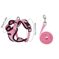 thumbnail image 3 of Escape-Proof Cat & Small Dog Harness Vest, Adjustable Breathable Mesh with Leash, Pink Floral Design for Walking, Travel, Comfort Fit, 3 of 6