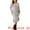 Gray, variant on DARING DIVA Plus Size Round Neck Long Sleeve Ribbed Knit Midi Dress 1X Apricot