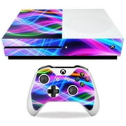 Mightyskins MIXBONES-Light Waves Skin Decal Wrap for Microsoft Xbox One S - Light Waves