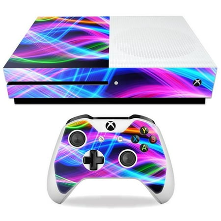 Mightyskins MIXBONES-Light Waves Skin Decal Wrap for Microsoft Xbox One S - Light Waves