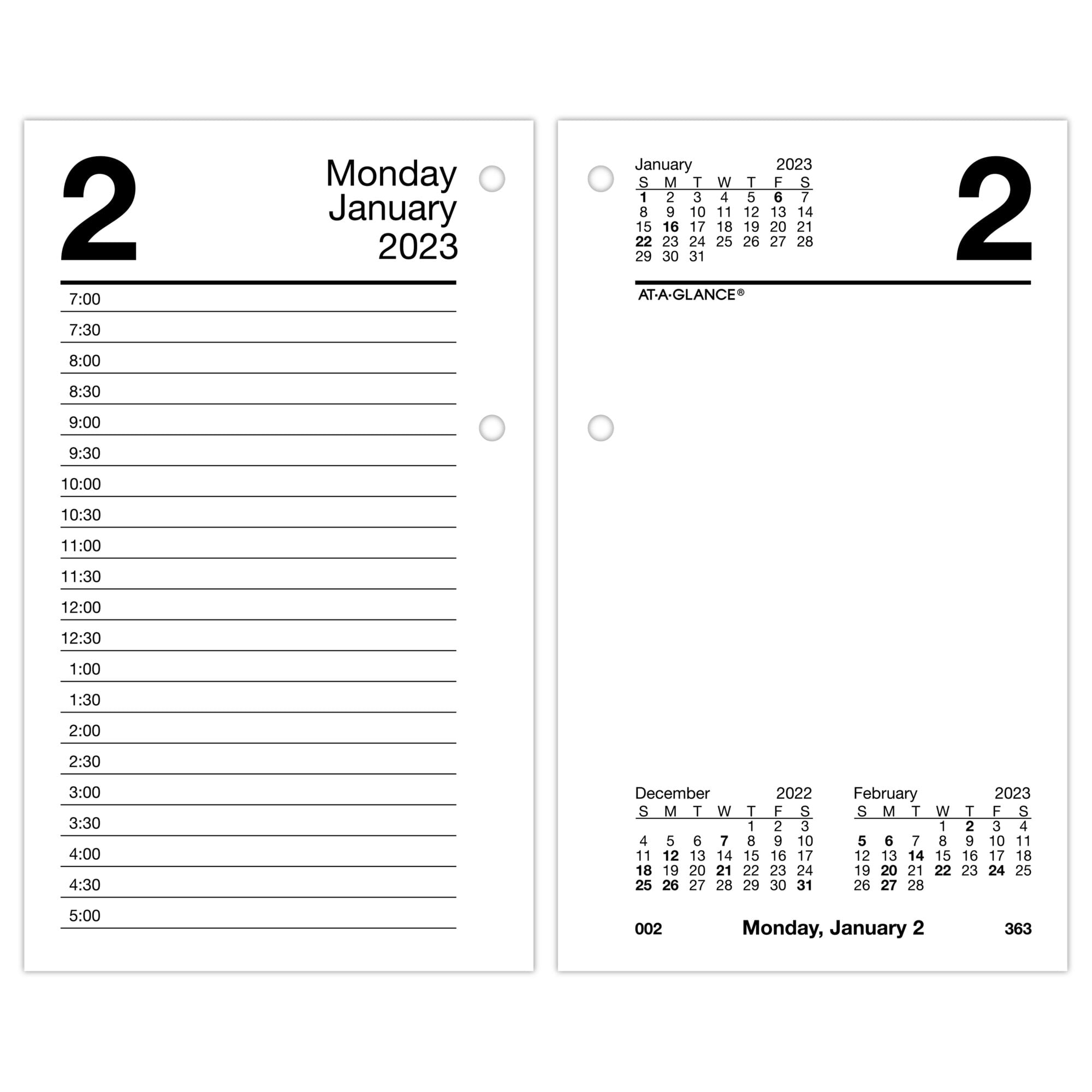 ATAGLANCE 2023 Daily LooseLeaf Desk Calendar Refill, Standard, 3 1/2" x 6"