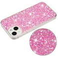 thumbnail image 3 of for iPhone 15 Plus Glitter Case, Cute Bling Sparkle Shiny Slim Soft Silicone Reflective Clear TPU Bumper Women Girls Shockproof Protective Phone Case for iPhone 15 Plus, Pink, 3 of 6