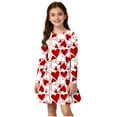 thumbnail image 2 of Girls Valentine’s Day White Heart Print Long Sleeve A-Line Flowy Dress - Stretchy Machine Washable 4-14 Years,Size 13-14 T, 2 of 7