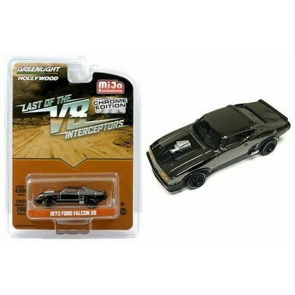 1973 Ford Falcon XB Chrome Black Edition The Last of The V8 Interceptors (1979) Movie 1/64 Diecast Model Car by Greenlight 51229