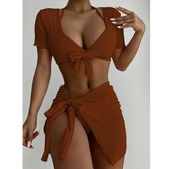 Great Gifts for Less Ofreoo Swimsuit for Women 2024 Four-Piece Bikini Swimsuit & Cover Up Set