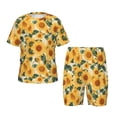 thumbnail image 1 of Balery Green Leaf Sunflower Conjunto de Pijama Infantil de Manga Corta con Estampado – Ropa de Dormir de Algodón Suave-XX-Large, 1 of 6